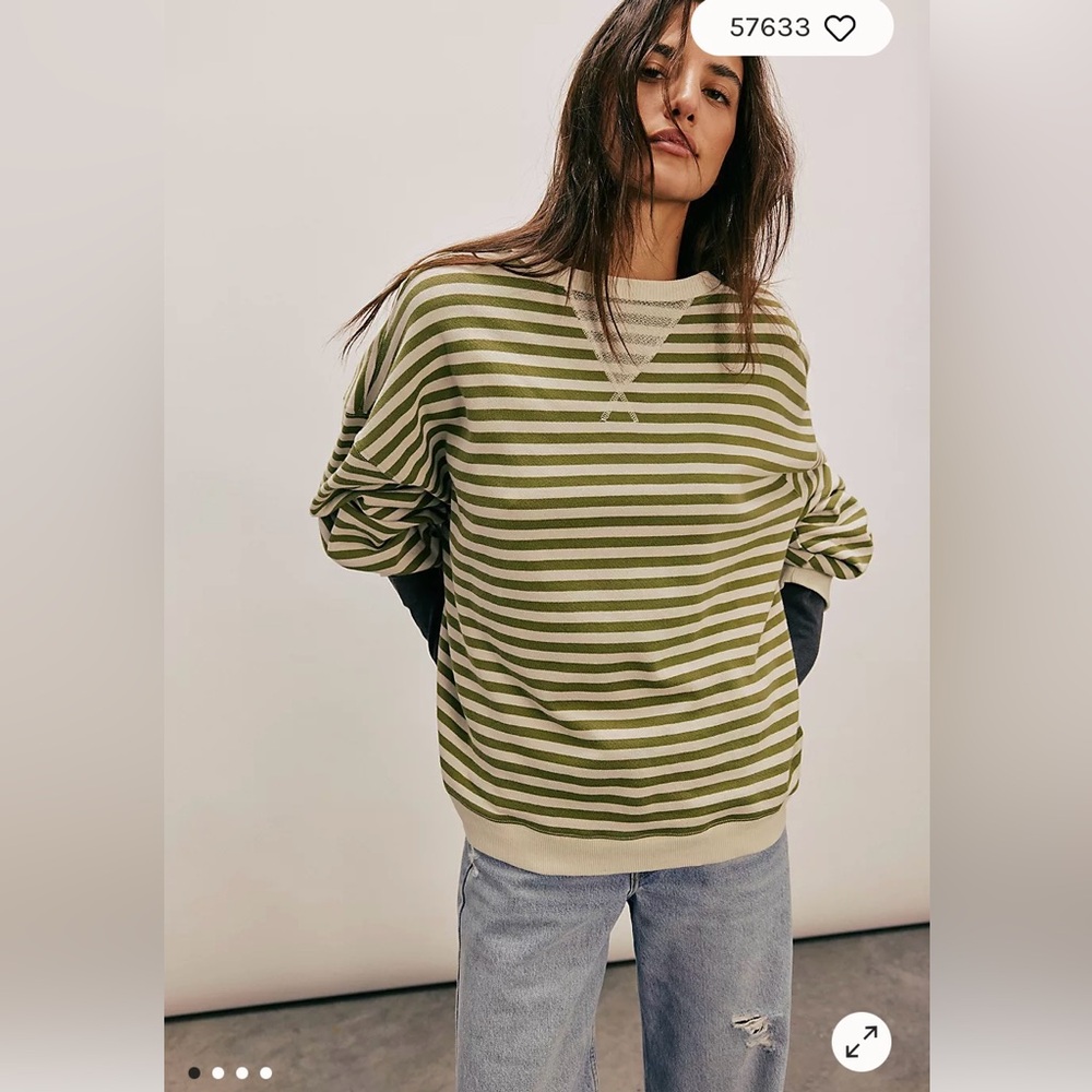 Free People Striped Sweatshirt Size Small Excellent Condition Worn Once!